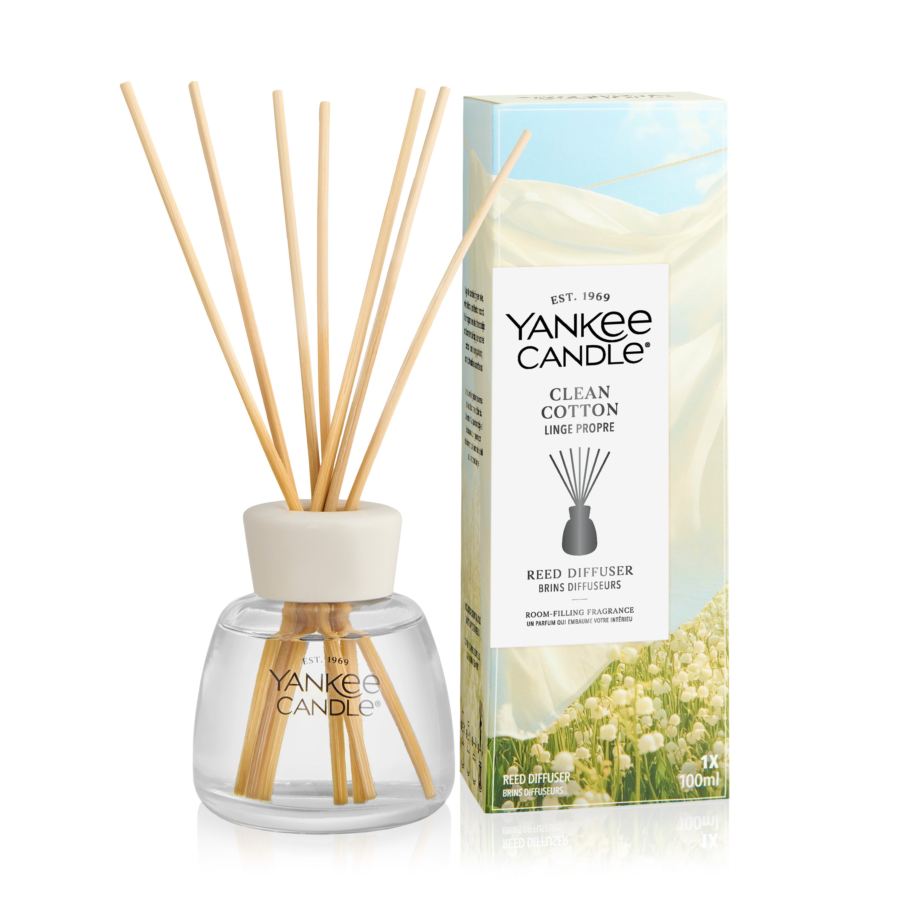 Yankee Candle - Clean Cotton - Geurstokjes 100 ml