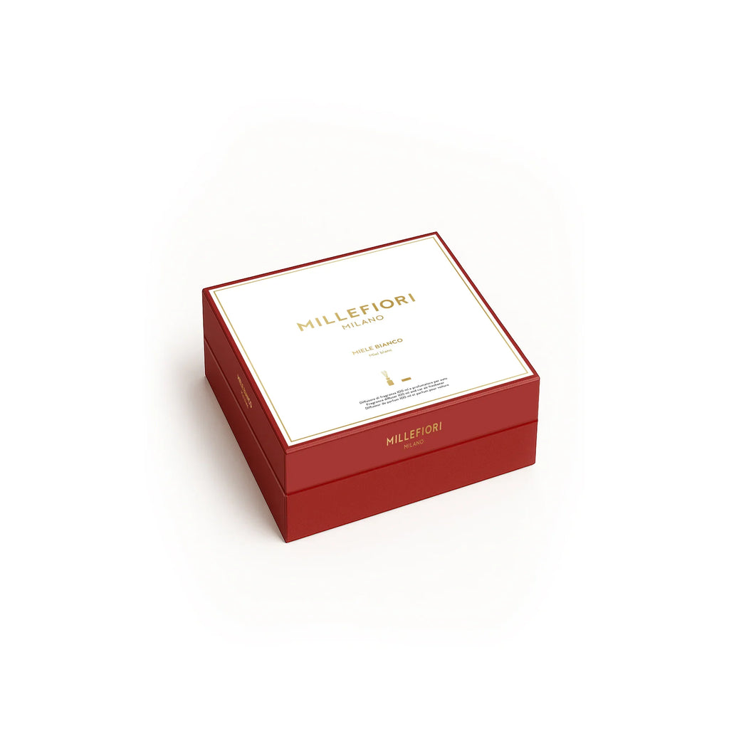 Millefiori Milano - Cadeauset Geurstokjes & Autoparfum - Miele Bianco