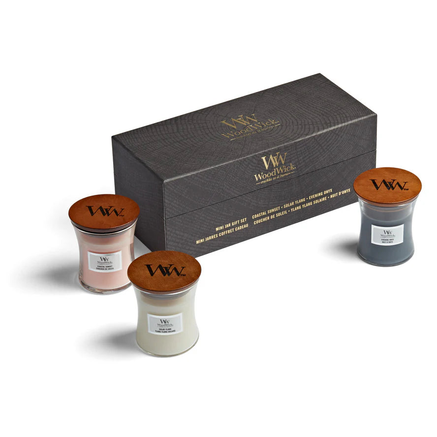 WoodWick - Deluxe Cadeauset - 3 Mini Geurkaarsen - Bloemig