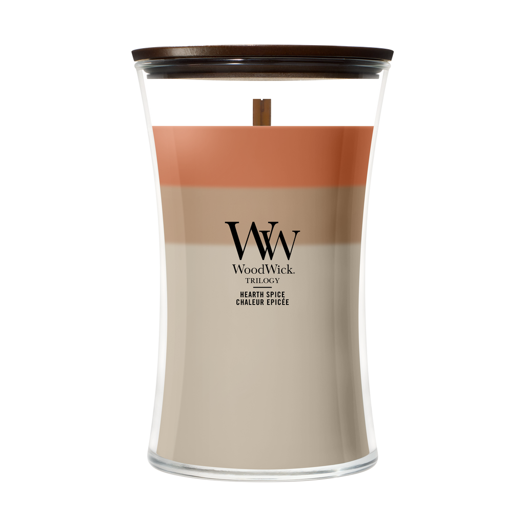 WoodWick - Trilogy Hearth Spice - Large Geurkaars