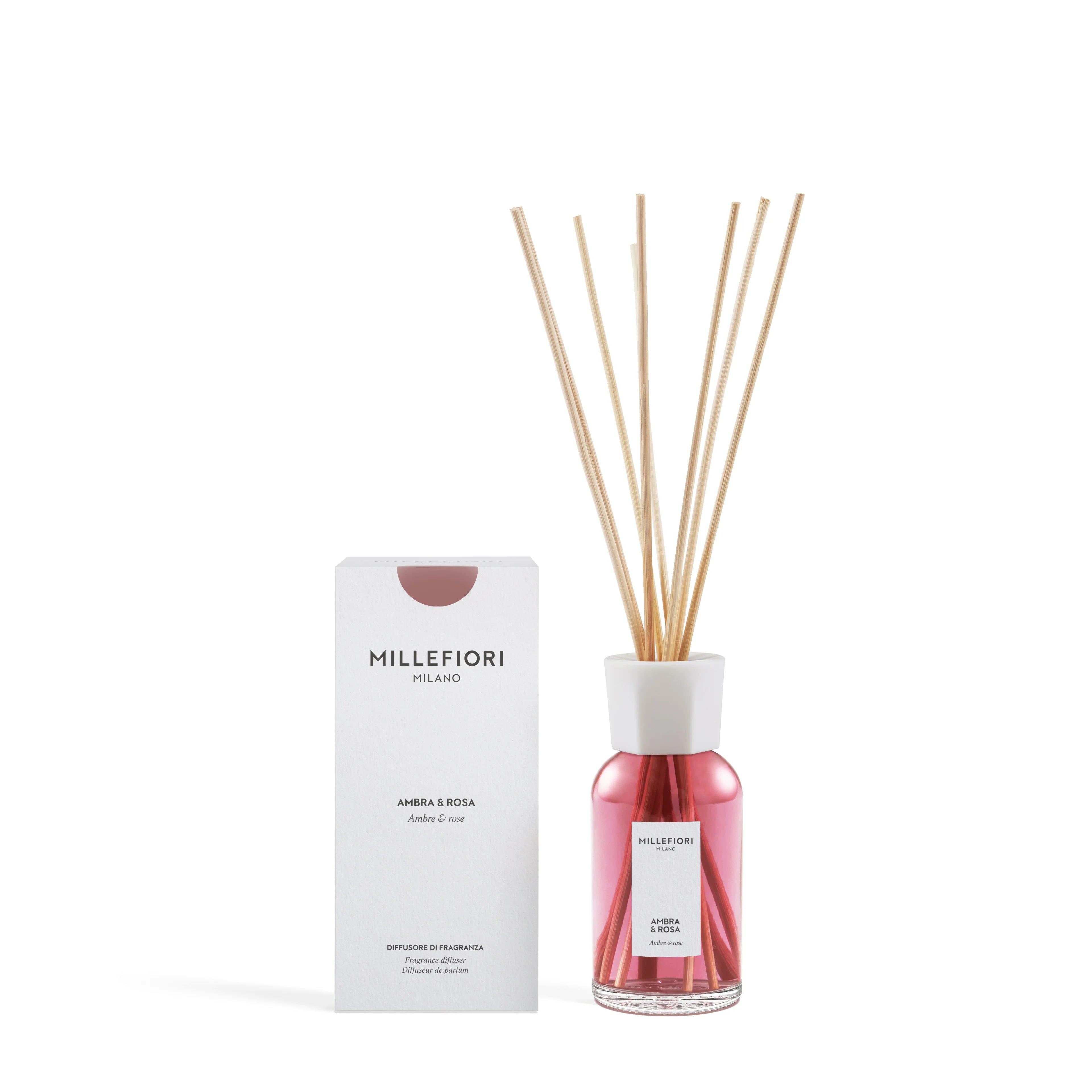 Millefiori Milano - Geurstokjes 250 ml - Ambra & Rosa