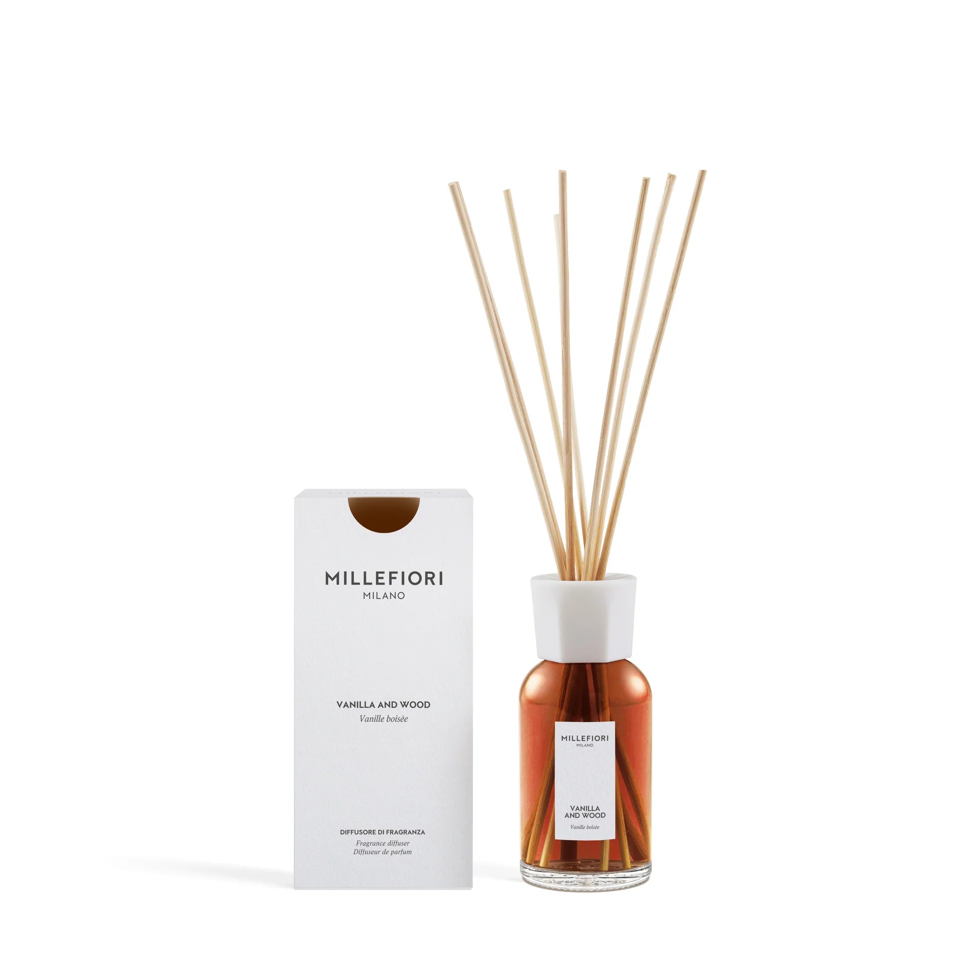 Millefiori Milano - Geurstokjes 250 ml - Vanilla & Wood