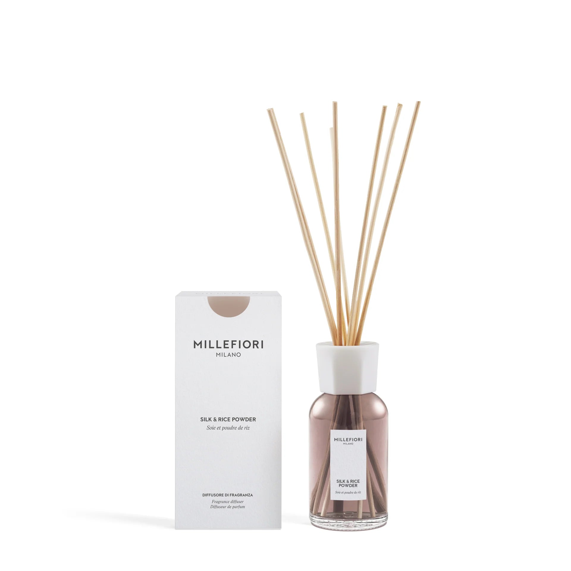 Millefiori Milano - Geurstokjes 250 ml - Silk & Rice Powder