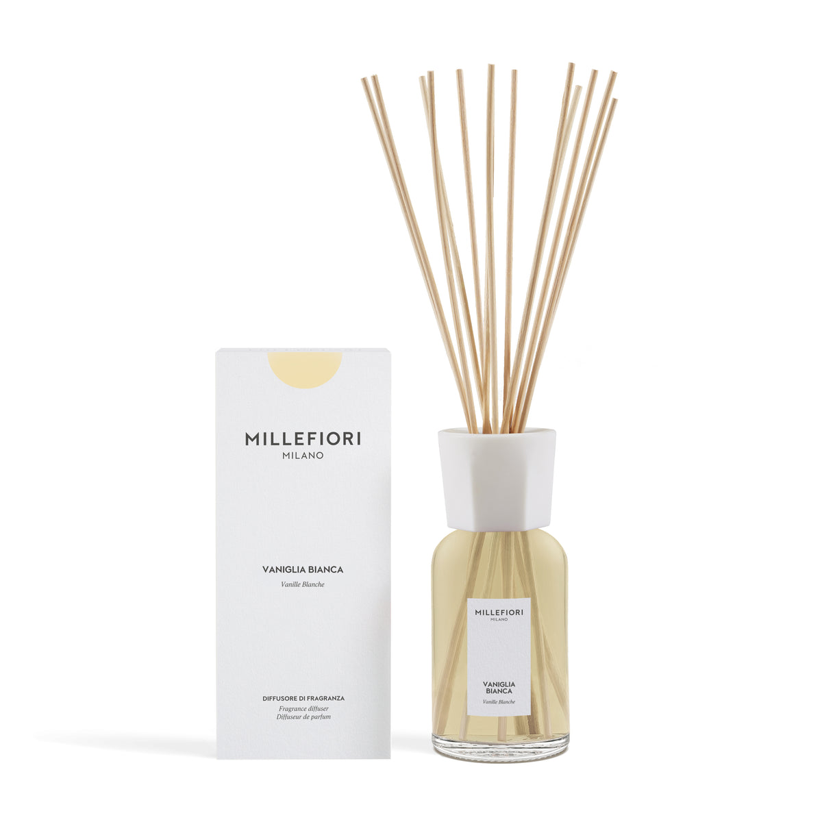 Millefiori Milano - Bâtonnets parfumés 500 ml - Vaniglia Bianca