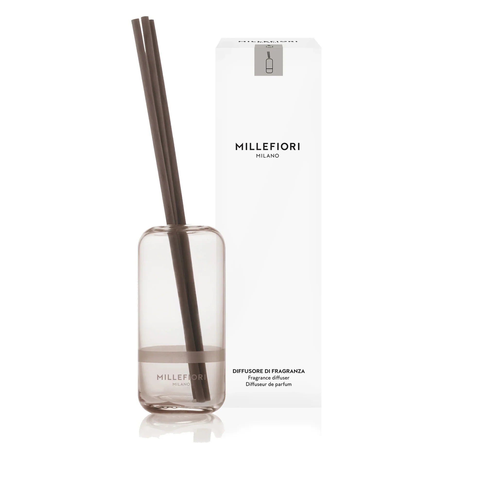 Millefiori Milano - Air Design Geurstokjes Glas Capsule - Dove Grijs