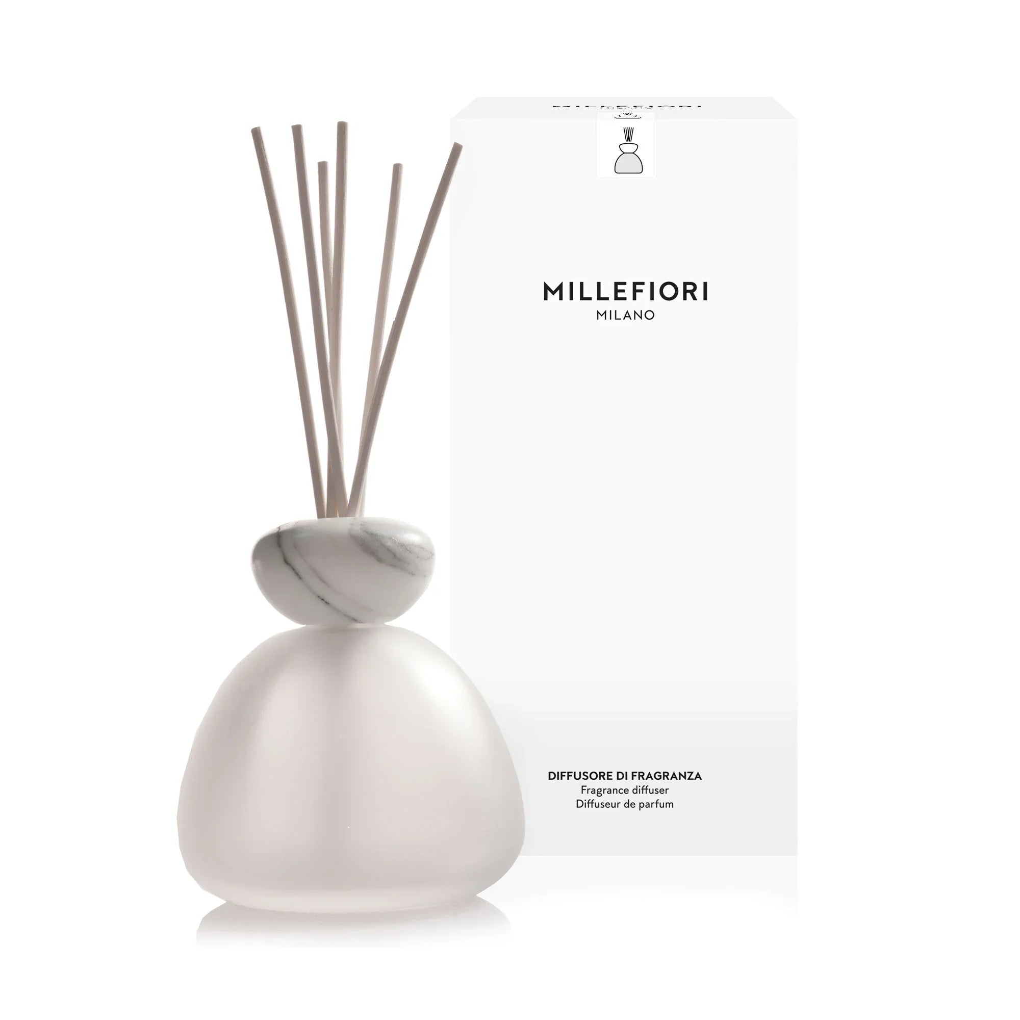 Millefiori Milano - Air Design Verre Mat Marbre - Bouchon Blanc