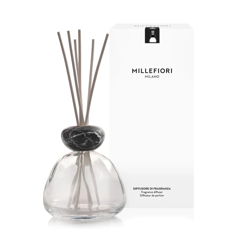 Millefiori Milano - Air Design Marmer Transparant Glas - Zwarte Dop