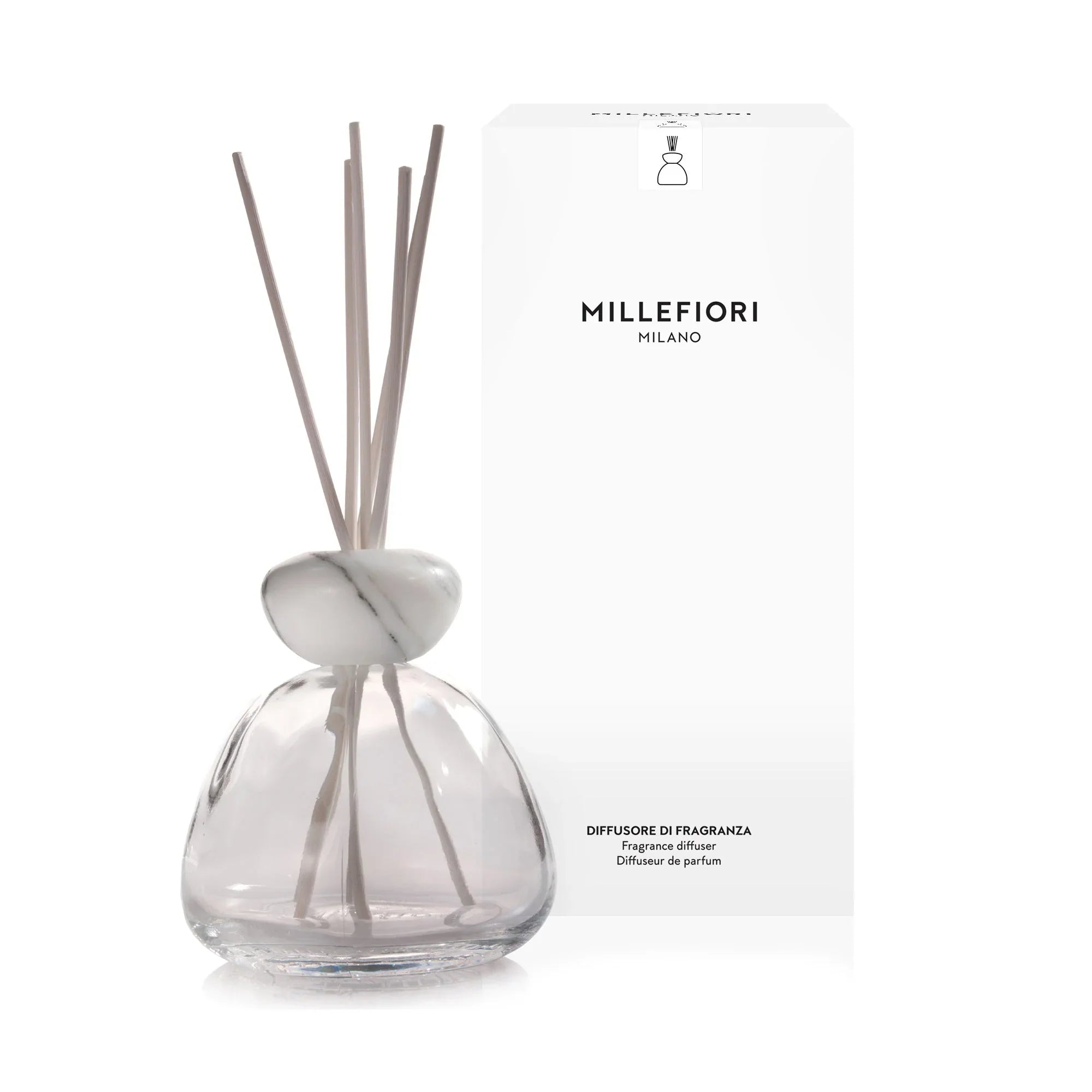 Millefiori Milano - Air Design Marbre Verre Transparent - Bouchon Blanc