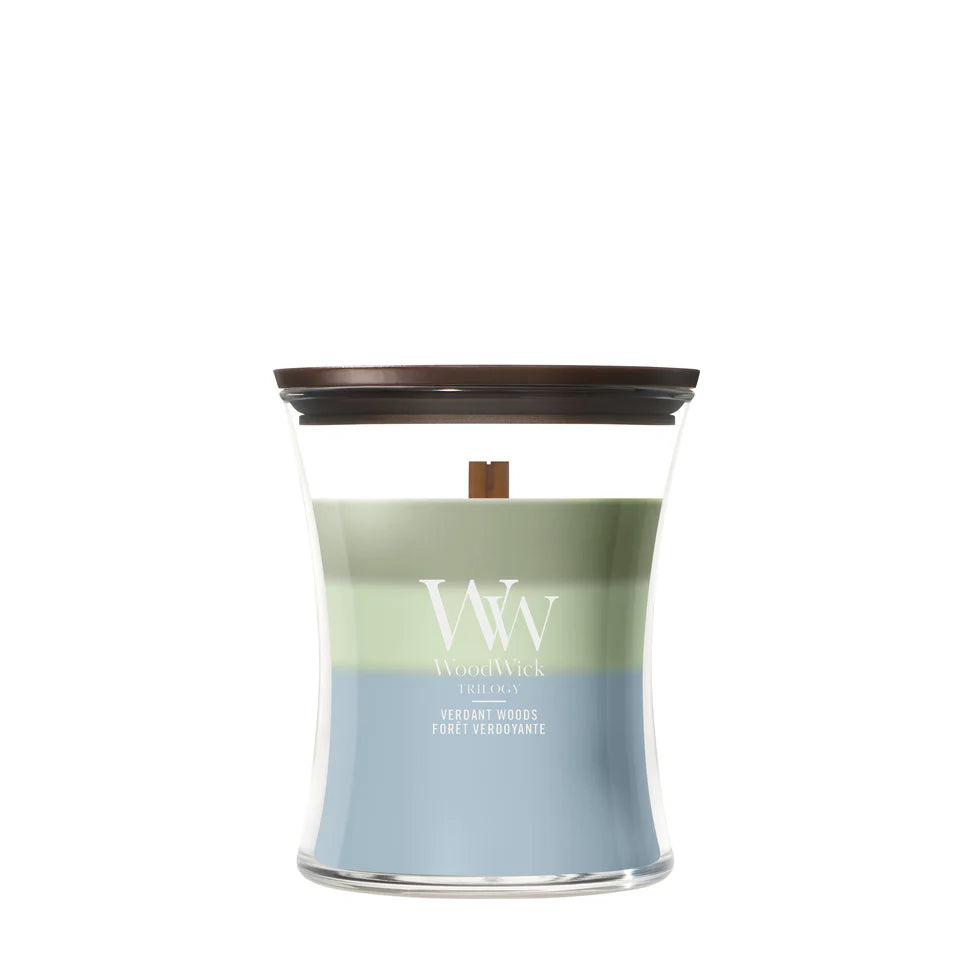 WoodWick - Trilogy Verdant Woods - Medium Geurkaars