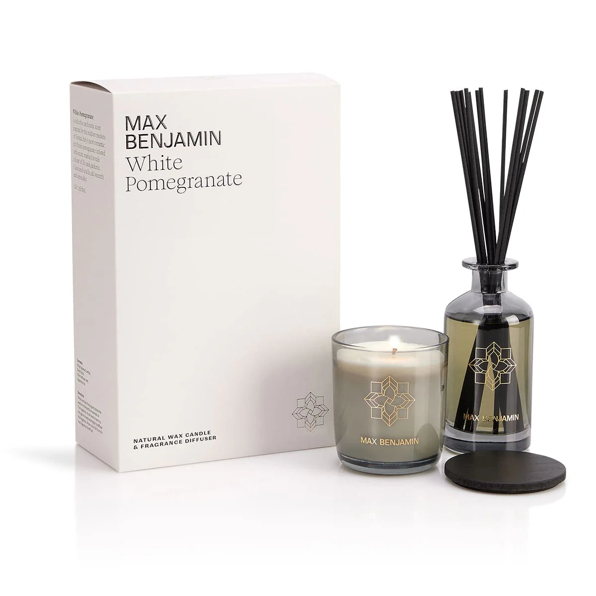 Max Benjamin - Geurkaars & Geurstokjes Cadeauset - White Pomegranate