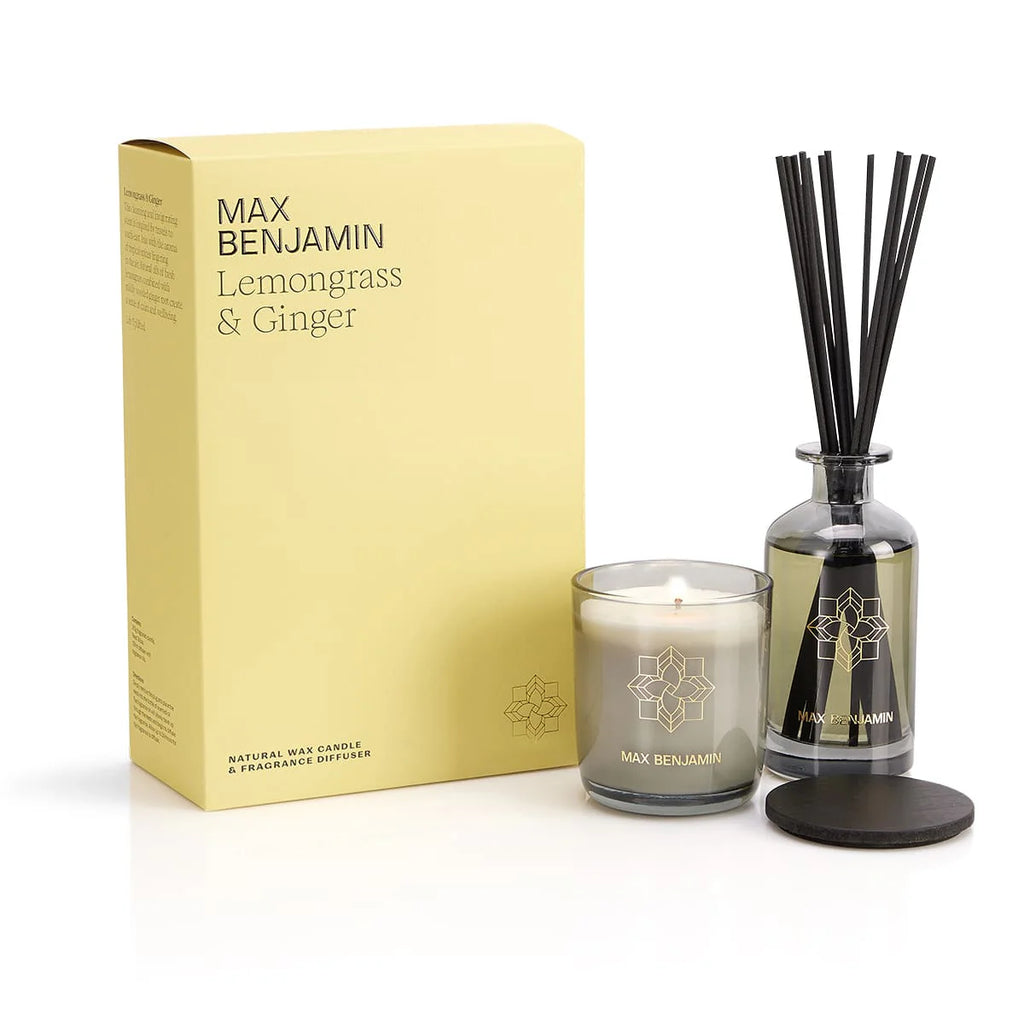 Max Benjamin - Scented Candle & Reed Diffuser Gift Set - Lemongrass & Ginger