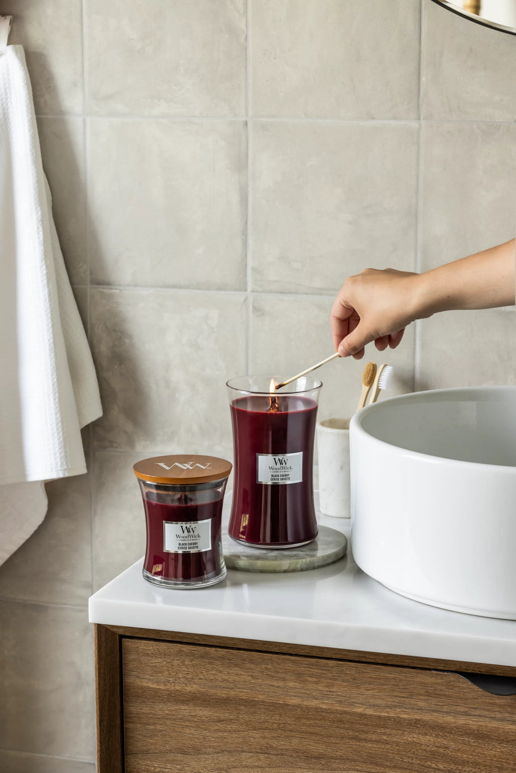 WoodWick - Black Cherry Mini Geurkaars