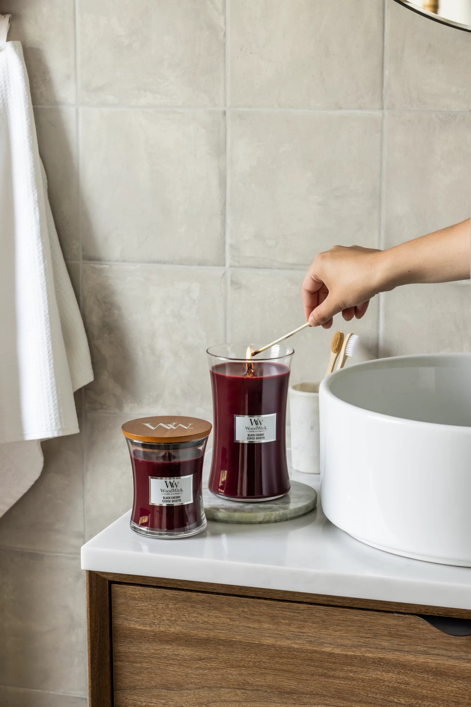WoodWick - Black Cherry Mini Geurkaars