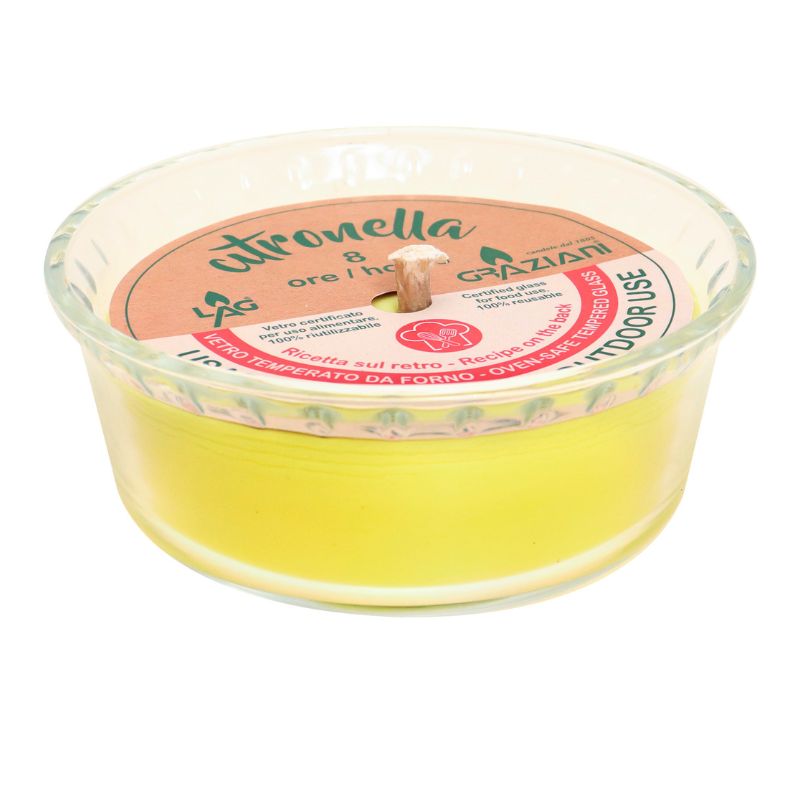 Graziani - Citronella Kaars Glass Quiche Lorraine - Large - Outdoor