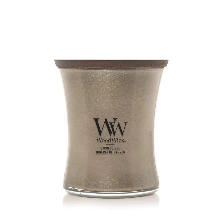 WoodWick - Métaux Précieux - Cypress Ore - Bougie Parfumée Moyenne