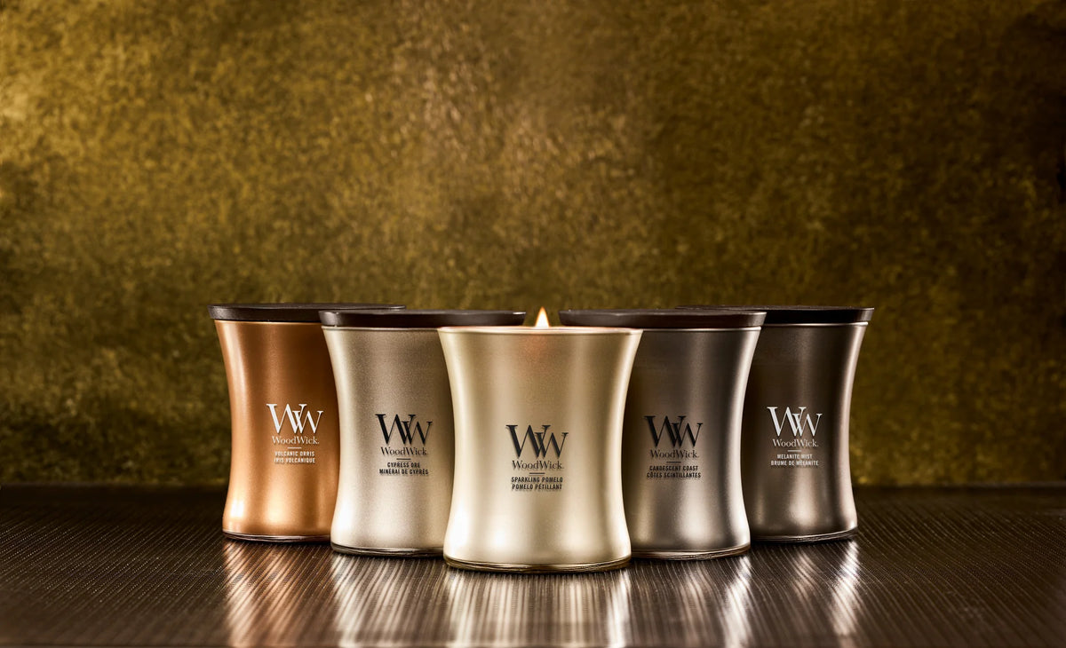 WoodWick - Métaux Précieux - Cypress Ore - Bougie Parfumée Moyenne