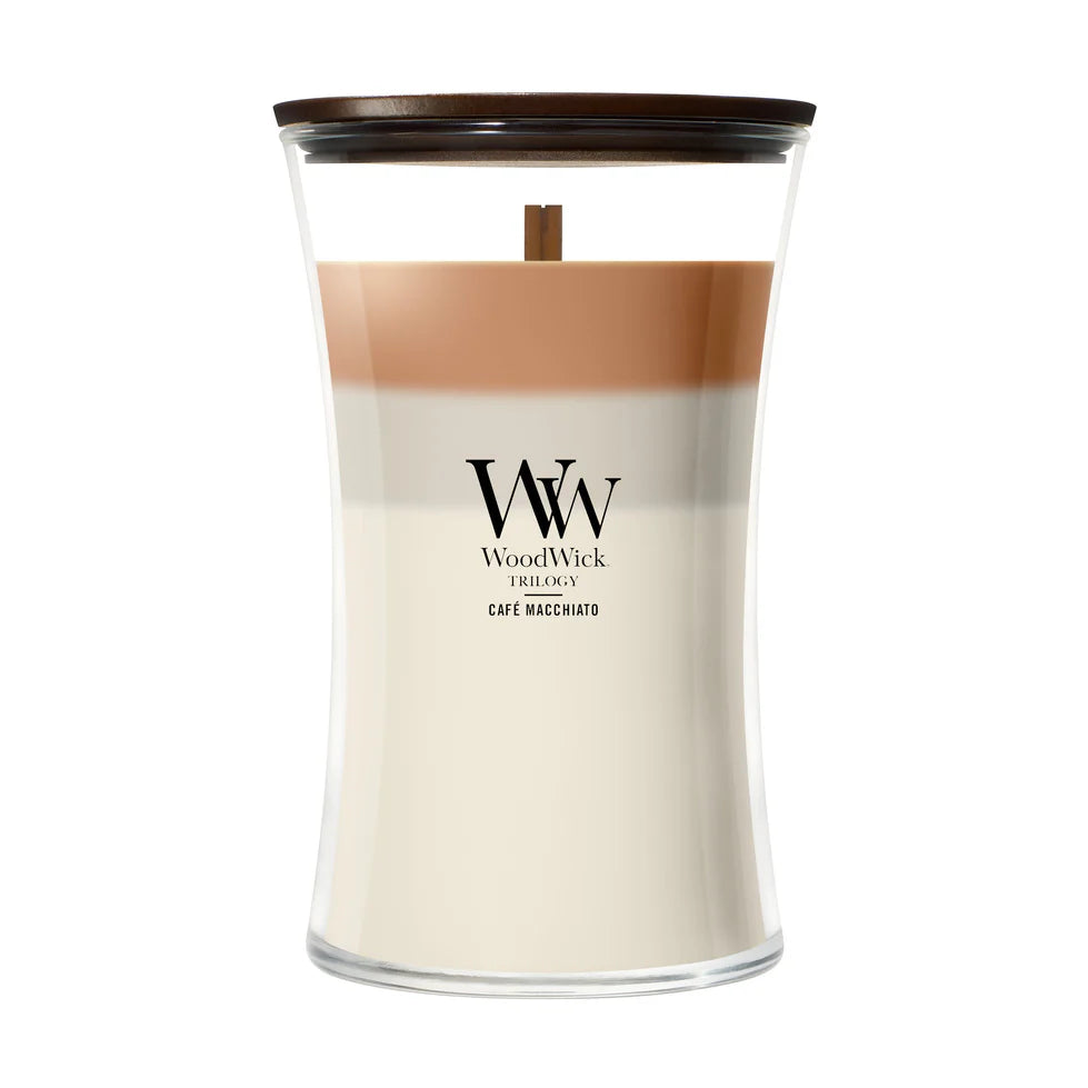 WoodWick - Trilogy Cafe Macchiato - Large Geurkaars