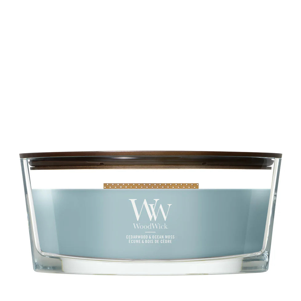 WoodWick - Cedarwood & Ocean Moss - Ellipse Geurkaars