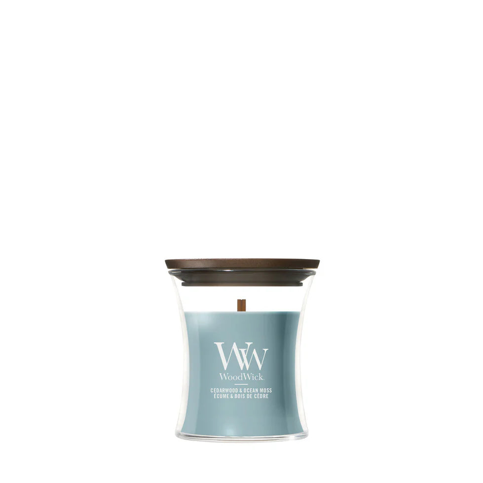 WoodWick - Cedarwood & Ocean Moss - Mini Geurkaars