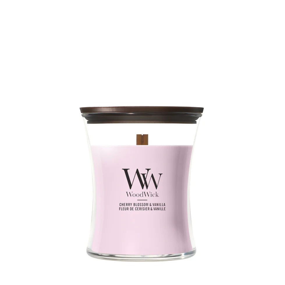 WoodWick - Cherry Blossom & Vanilla - Medium Geurkaars
