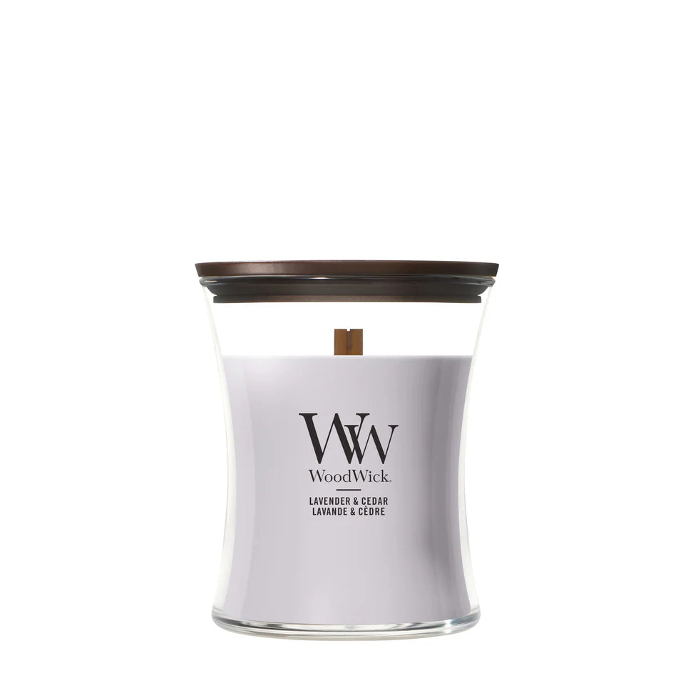 WoodWick - Lavender & Cedar - Medium Geurkaars