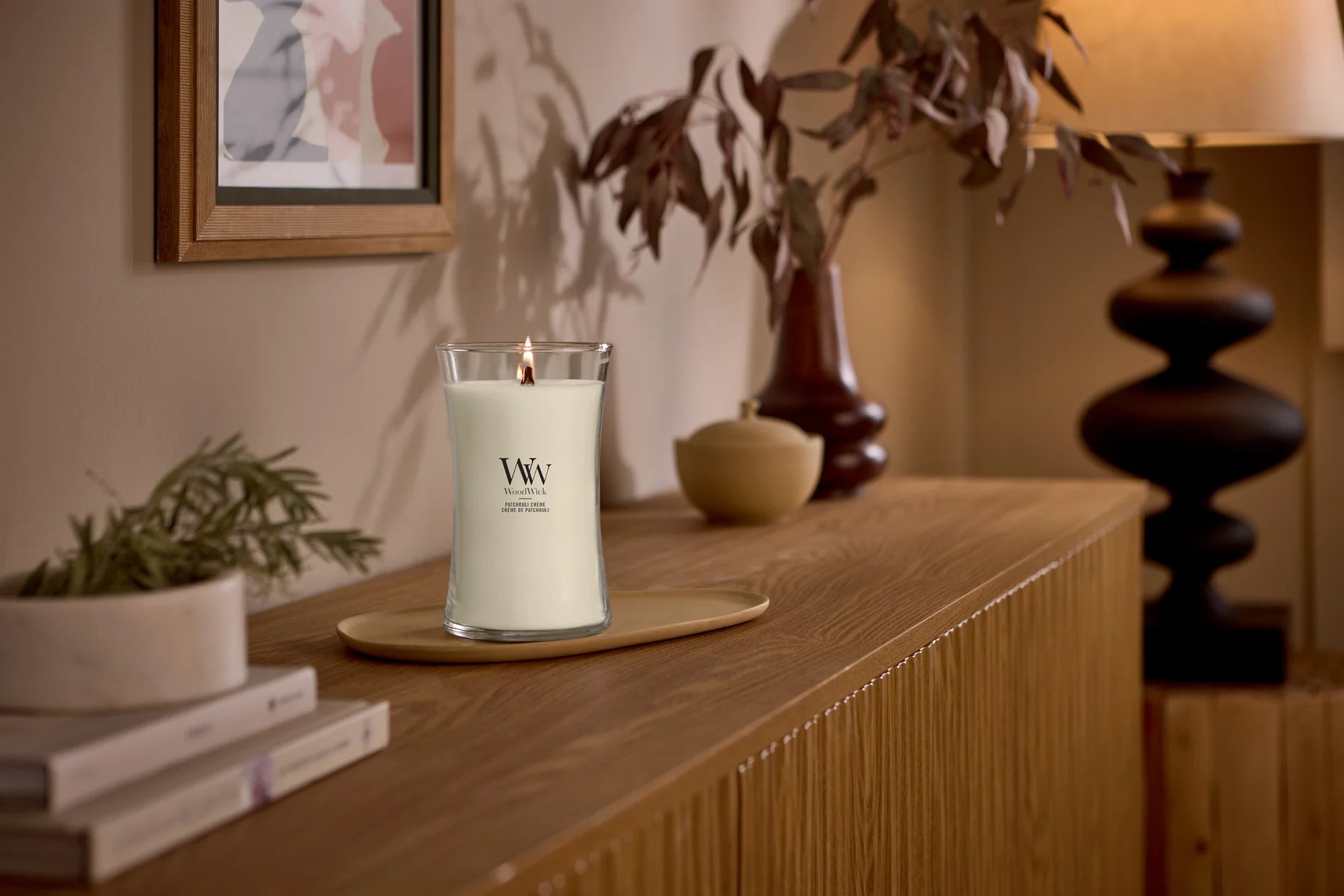 WoodWick - Patchouli Creme - Large Geurkaars