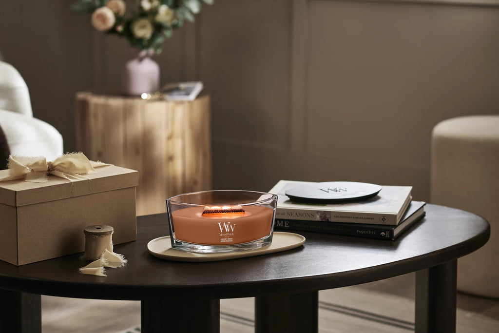 WoodWick - Radiant Amber - Bougie Parfumée Ellipse
