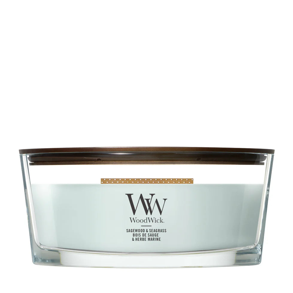 WoodWick - Sagewood & Seagrass - Ellipse Geurkaars