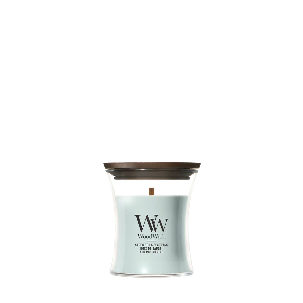 WoodWick - Sagewood & Seagrass - Mini Geurkaars