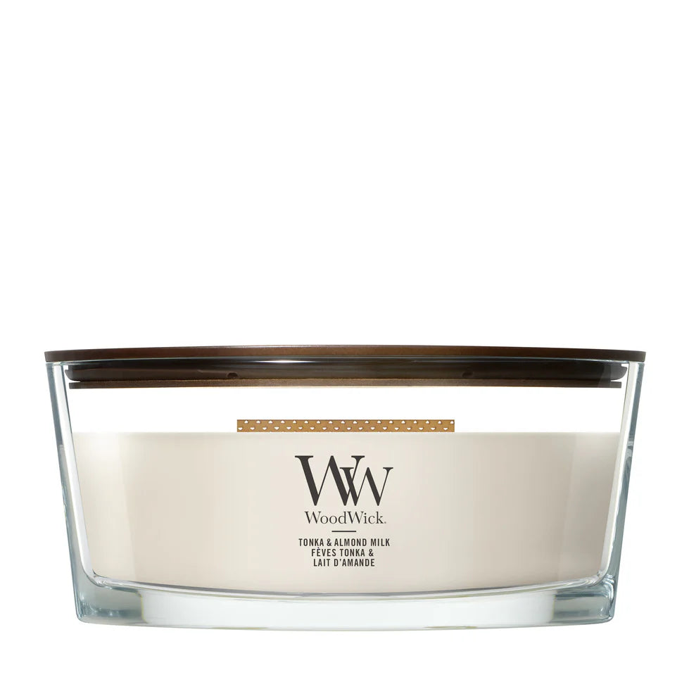 WoodWick - Tonka & Almond Milk - Ellipse Geurkaars