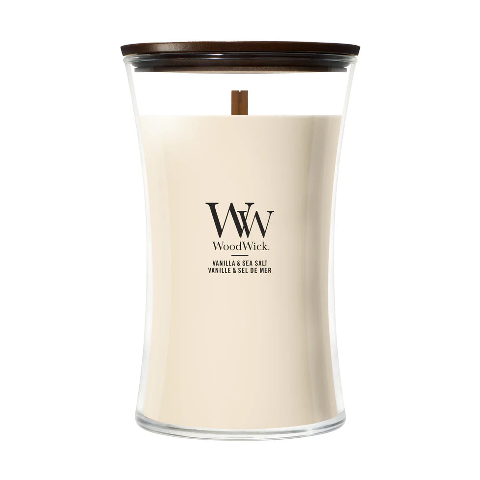 WoodWick - Vanilla & Sea Salt - Large Geurkaars