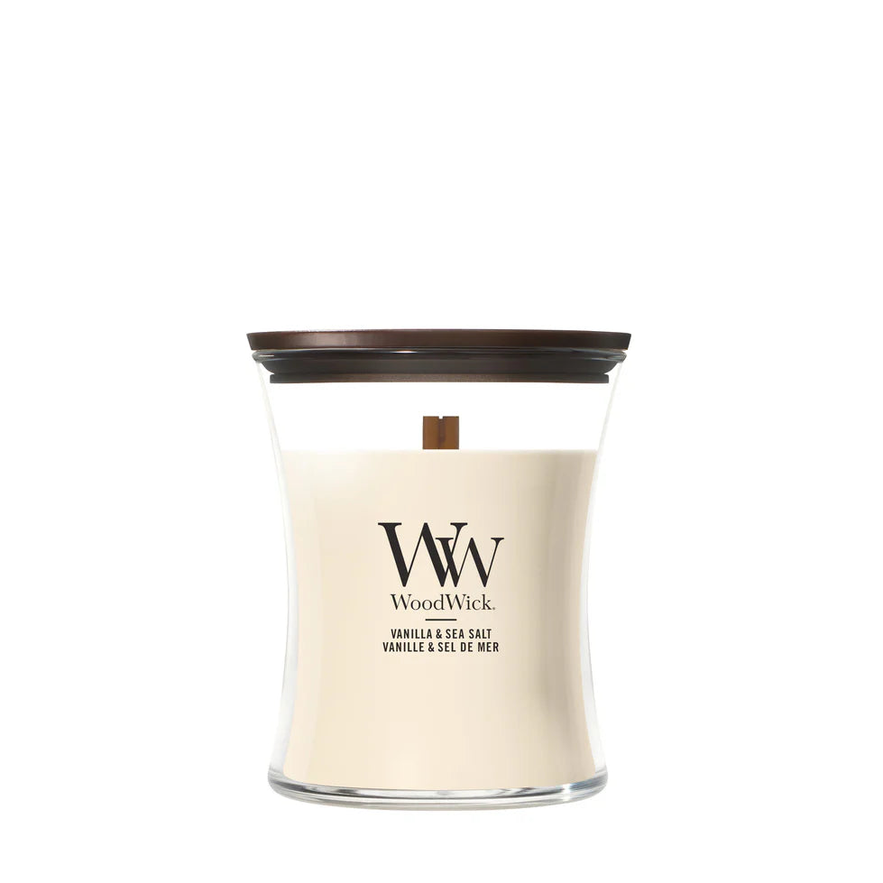 WoodWick - Vanilla & Sea Salt - Medium Geurkaars