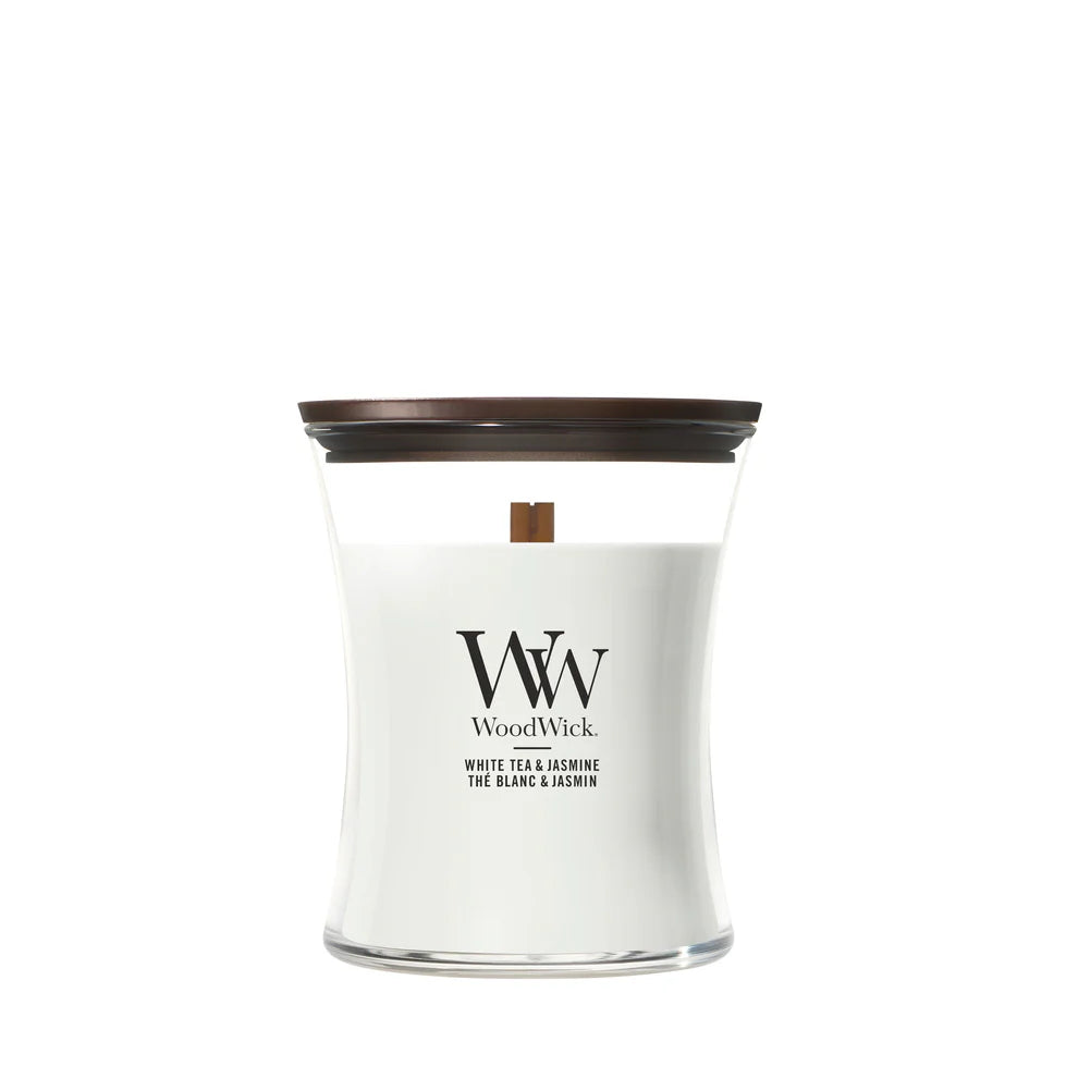 WoodWick - White Tea & Jasmine - Medium Geurkaars