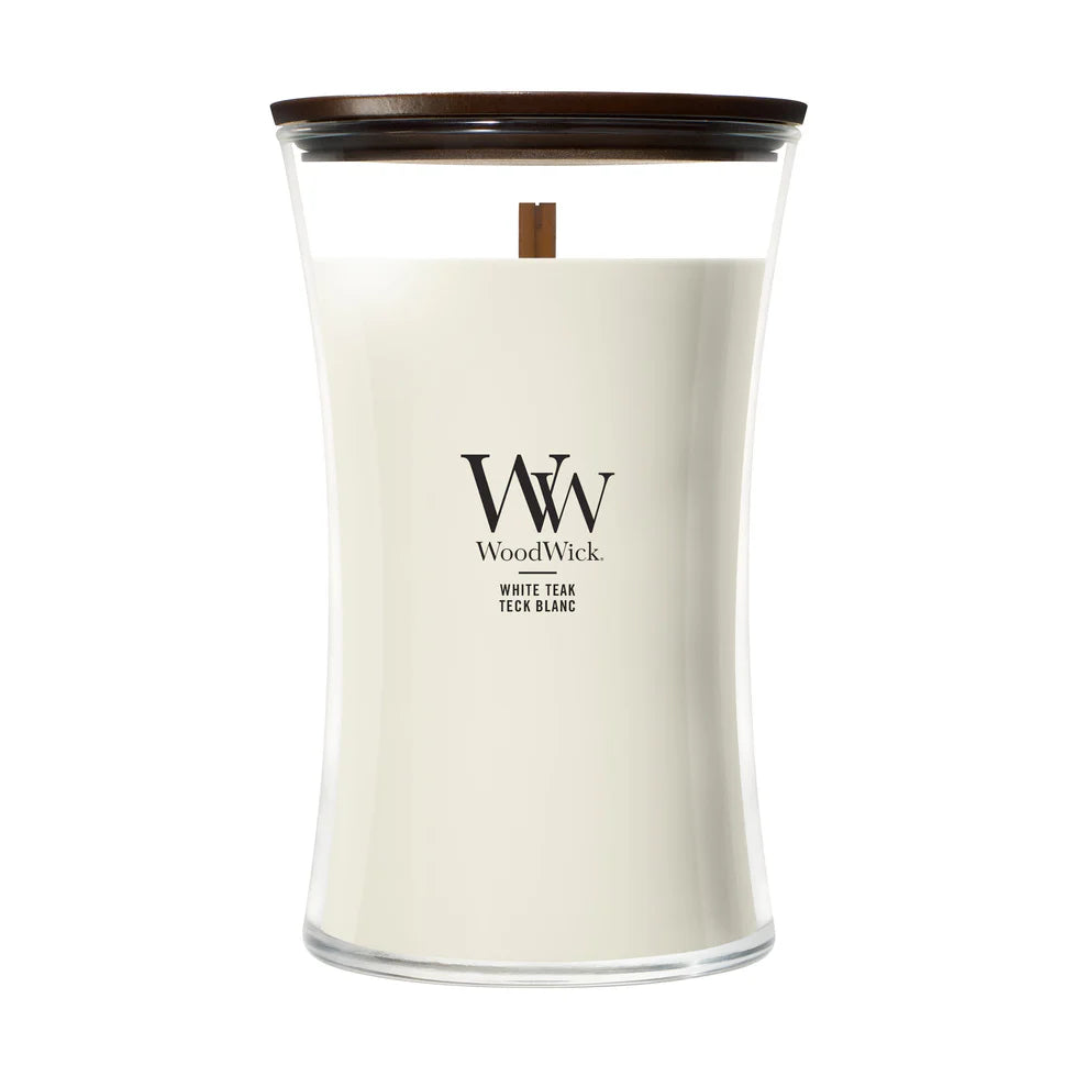 WoodWick - White Teak - Large Geurkaars