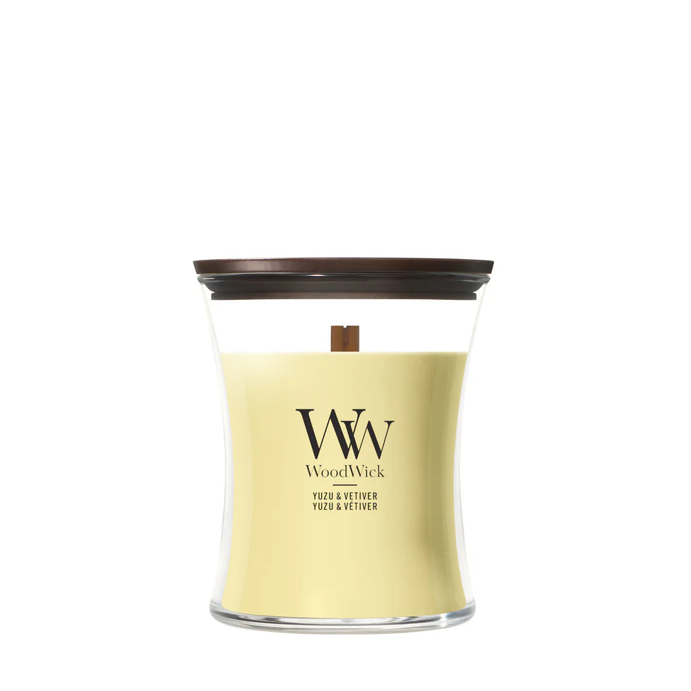 WoodWick - Yuzu Vetiver - Medium Geurkaars
