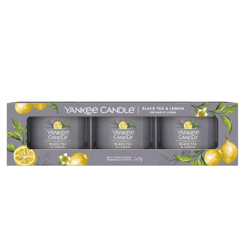 Yankee Candle - Black Tea & Lemon Signature Filled Votive 3-Pack