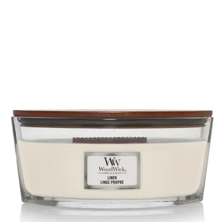 WoodWick - Linen Ellipse Geurkaars
