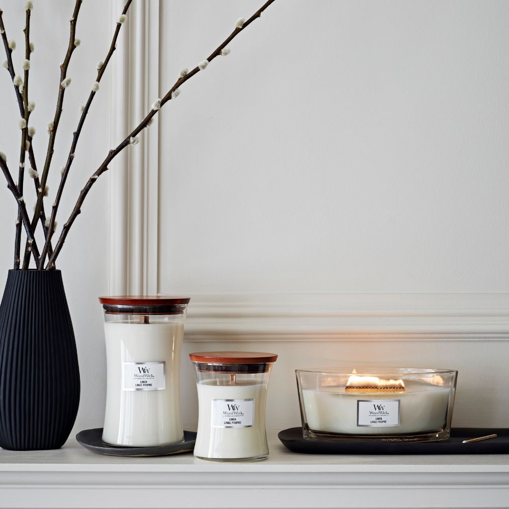 WoodWick - Linen Medium Geurkaars